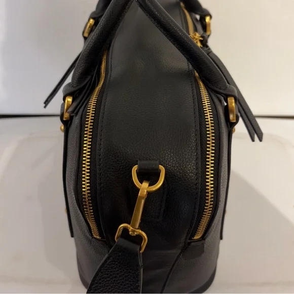 NWT Medium Gramercy Satchel Black Pebble Leather - Picture 2 of 5